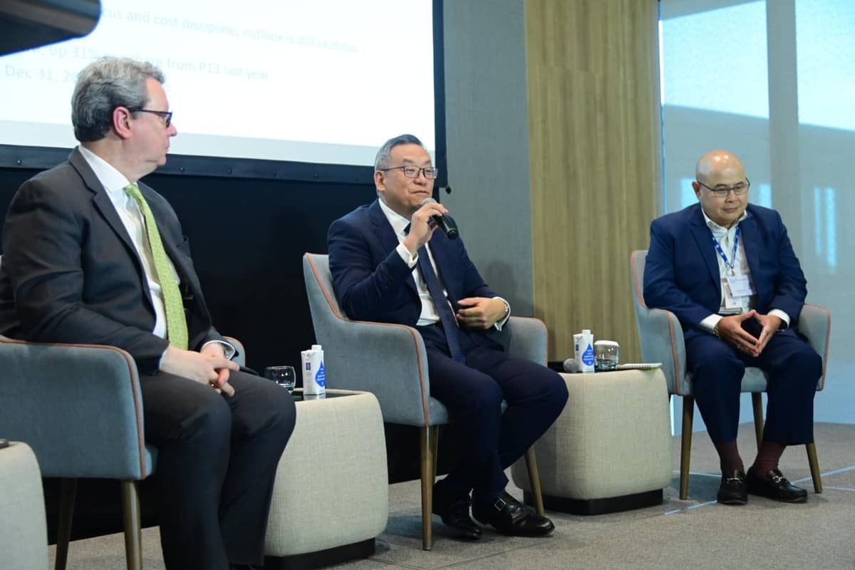 SM at a glance Providing shareholders with a window into the health of the SM Group during the annual meeting are some of its key stewards (from left, seated) Timothy Daniels, consultant and head of investor relations and sustainability at SM Investments; Franklin Gomez, EVP for Finance at SM Investments; and Jonathan Ng, president of SM Retail.