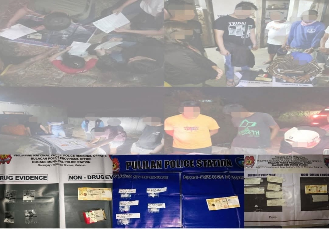 13 nabbed, P186K shabu seized in Bulacan buy-busts