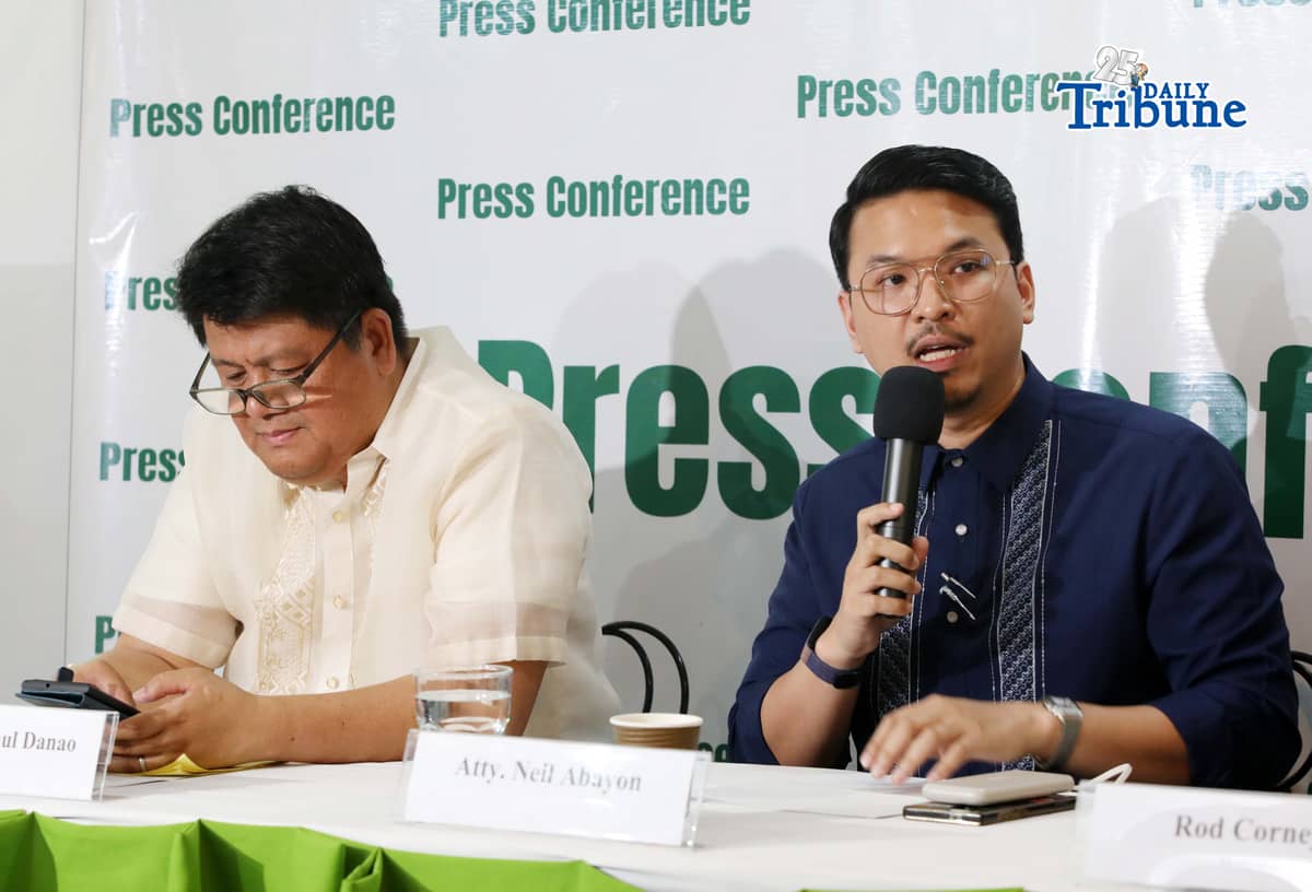 (May 04 2026) Atty. Manases Carpio’s Legal Team, Atty. Peter Paul Danao and Atty. Neil Abayon hold a press conference to address and respond to media queries regarding the recent developments involving the alleged issuance of LOA and the HCOJ vote not to open the box allegedly containing Income Tax Return (ITR) documents of Vice President Sara Duterte, and to clarify the legal position of Atty. Carpio’s camp on the matter, held in Quezon City on Monday May 4 2026. Photo/Analy Labor
