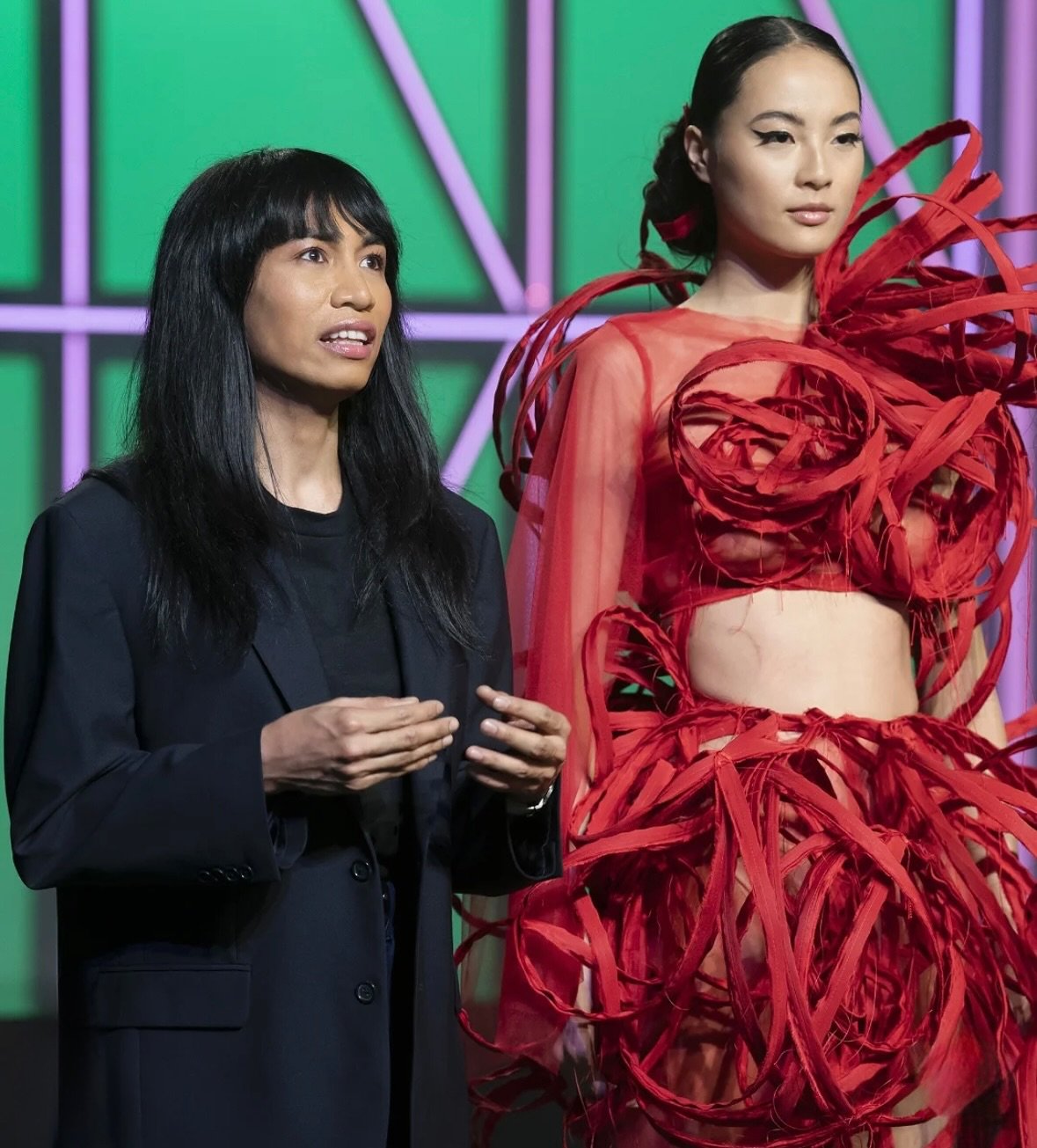 THE designer and her creation on the reality TV.