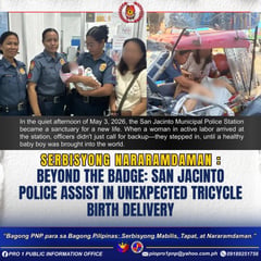 San Jacinto police assist in emergency tricycle birth delivery in Pangasinan