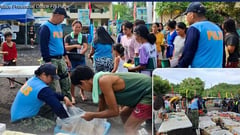 PNP distributes 2.5 tons of sardines to evacuees in Camalig, Albay