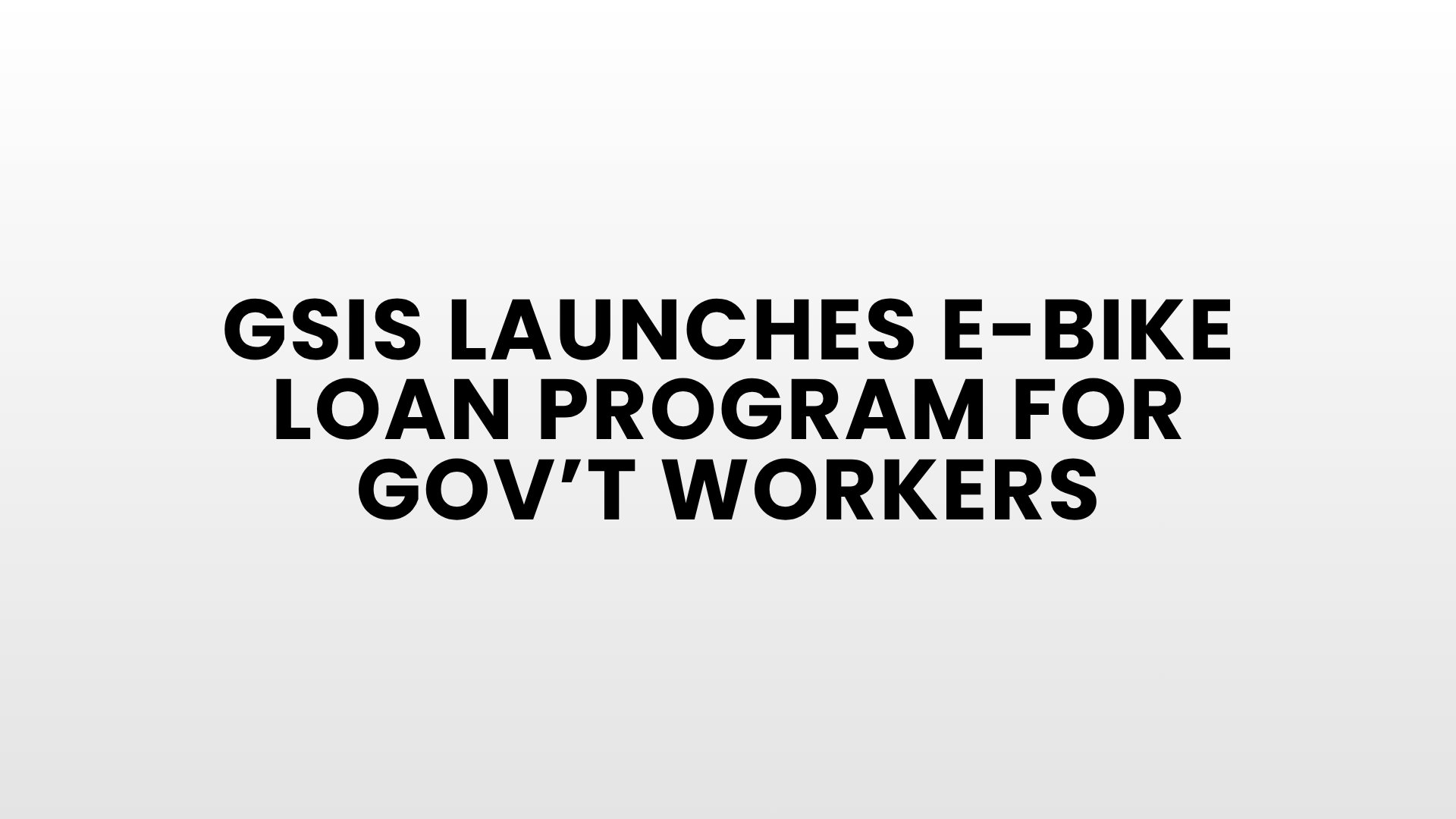 GSIS launches e-bike loan program for gov’t workers