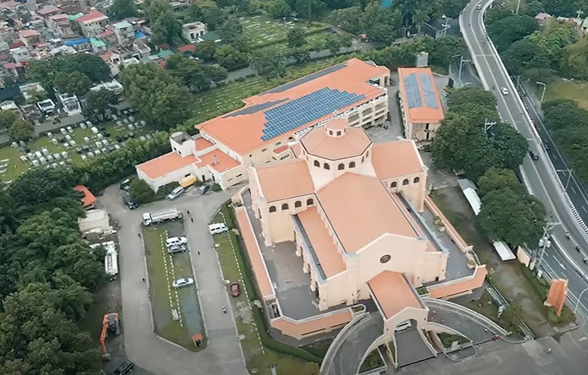 AN aerial view of the church in Las Piñas.