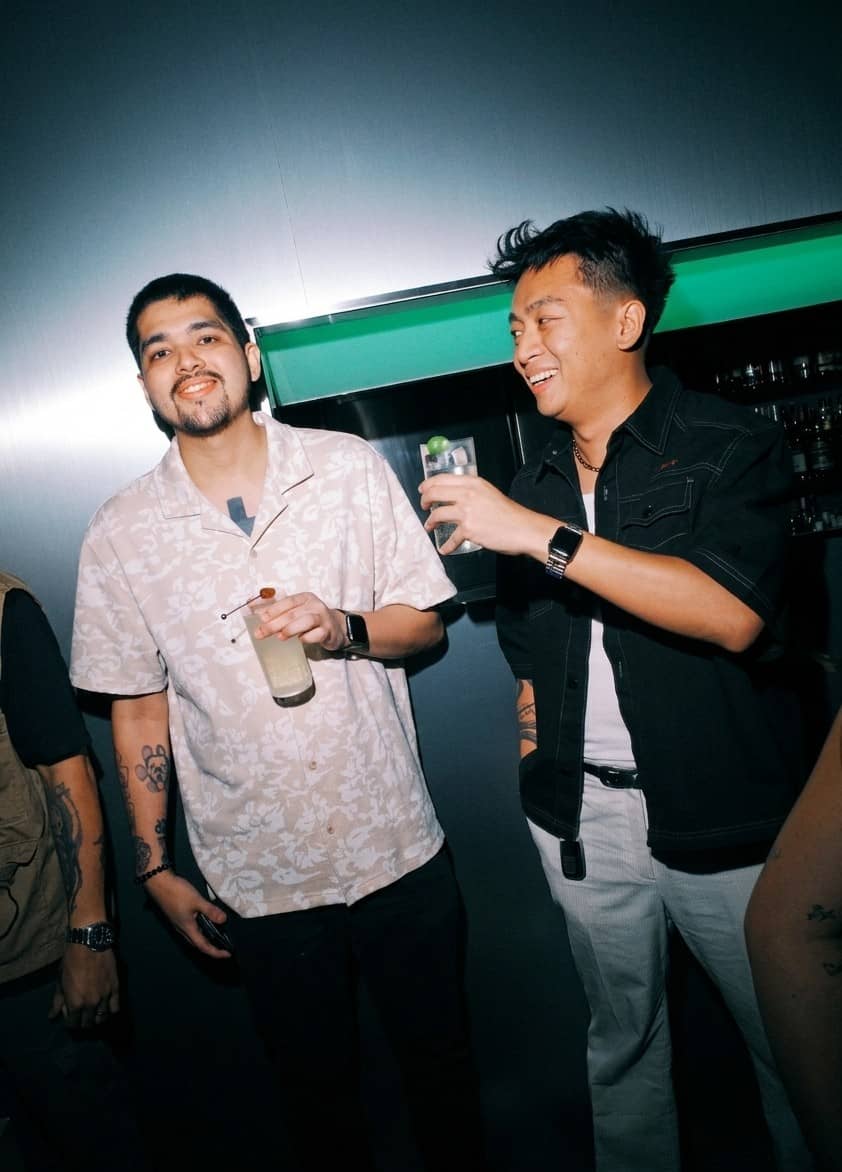 FILIPINO rapper Monti with the author.