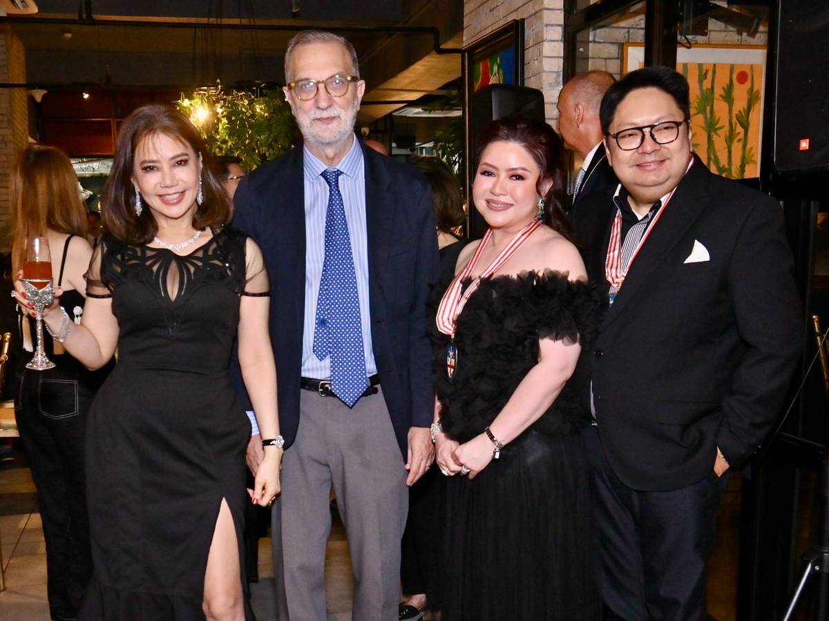 YOUR columnist, Ambassador of Italy Davide Giglio, Carla and Joel del Prado.