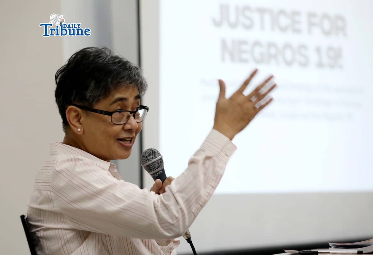 (May 07 2026) Dr. Raquel Fortun discuss the initial findings of the autopsy of some of the victims in the April 19 killings in Toboso, Negros Occidental, known as the Negros 19, during a press briefing inside the UP Diliman Campus in Quezon City on Thursday, May 7, 2026. Photo/Analy Labor