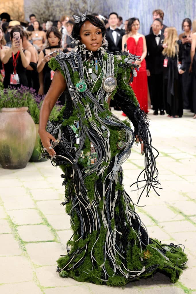 SINGER and actress Janelle Monae was a living piece of installation art where tech meets fashion by Christian Siriano, one of the most unique gowns.