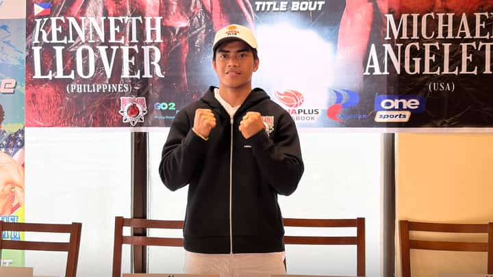 ARENAPLUS ambassador Kenneth Llover talks to the media in a pre-fight press conference.