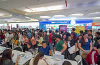 HUNDREDS of job applicants flock to an SM Supermalls Labor Day job fair, where employers and government agencies offered employment opportunities and on-site application services for jobseekers nationwide.