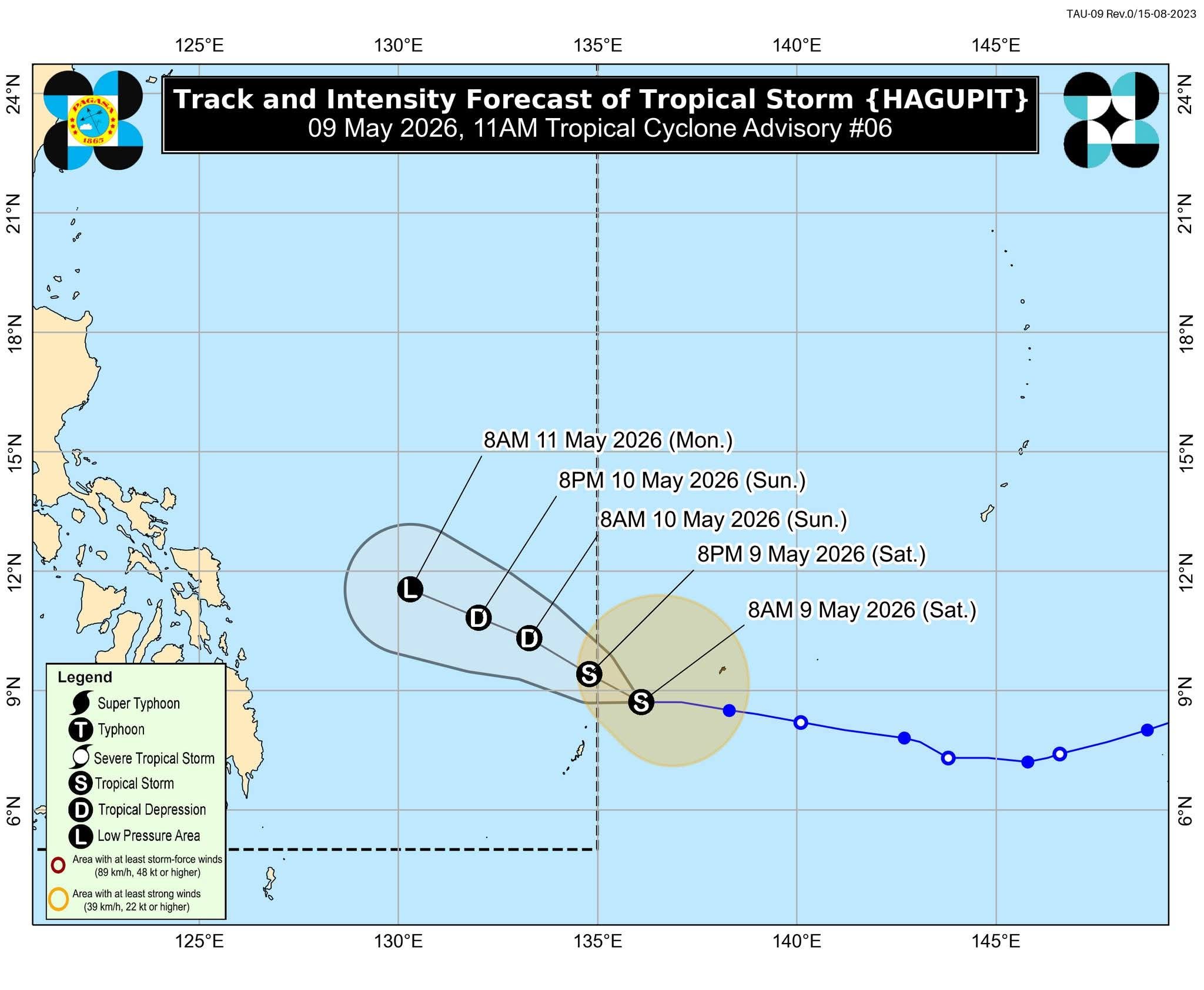 'Hagupit' weakens near Palau, expected to enter PAR today