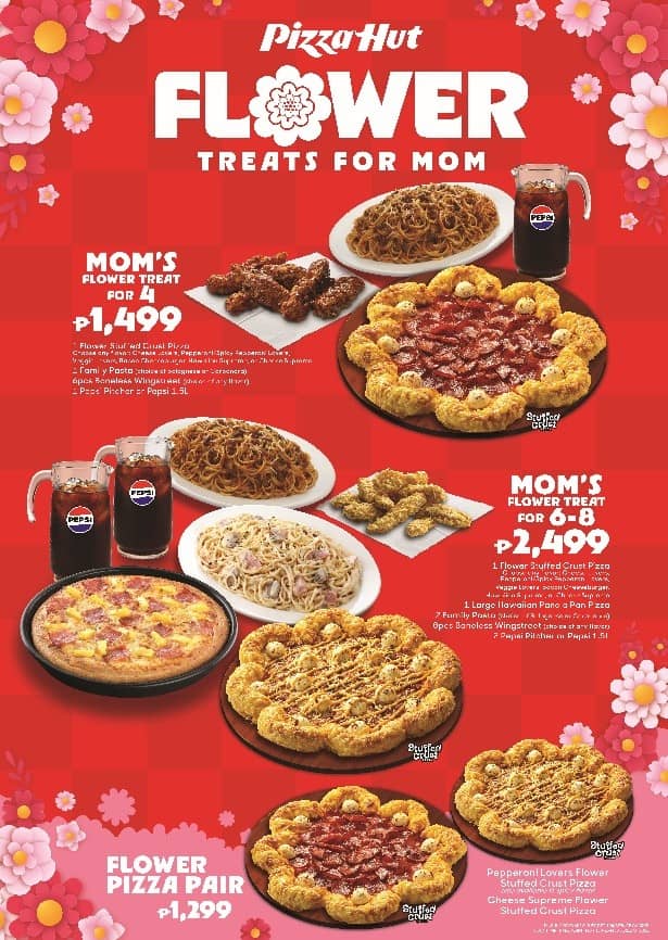 Make Mother’s Day a feast to remember with Pizza Hut’s Flower Treats bundles, packed with pizza, pasta, wings, and more for the whole family.