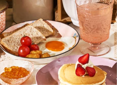 PINK brunch wares for stylish family mornings.