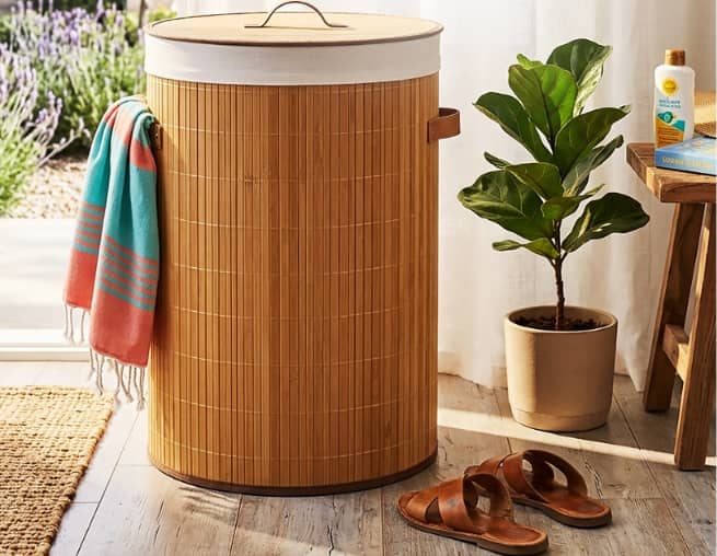 THIS bamboo hamper that matches the sunny season.