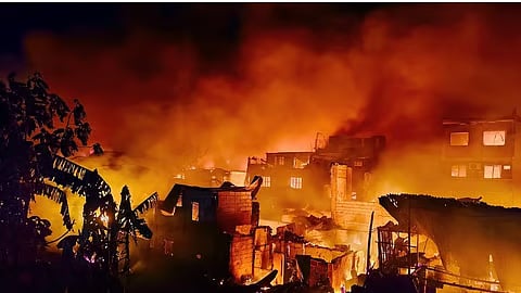 QC fire hits residential area