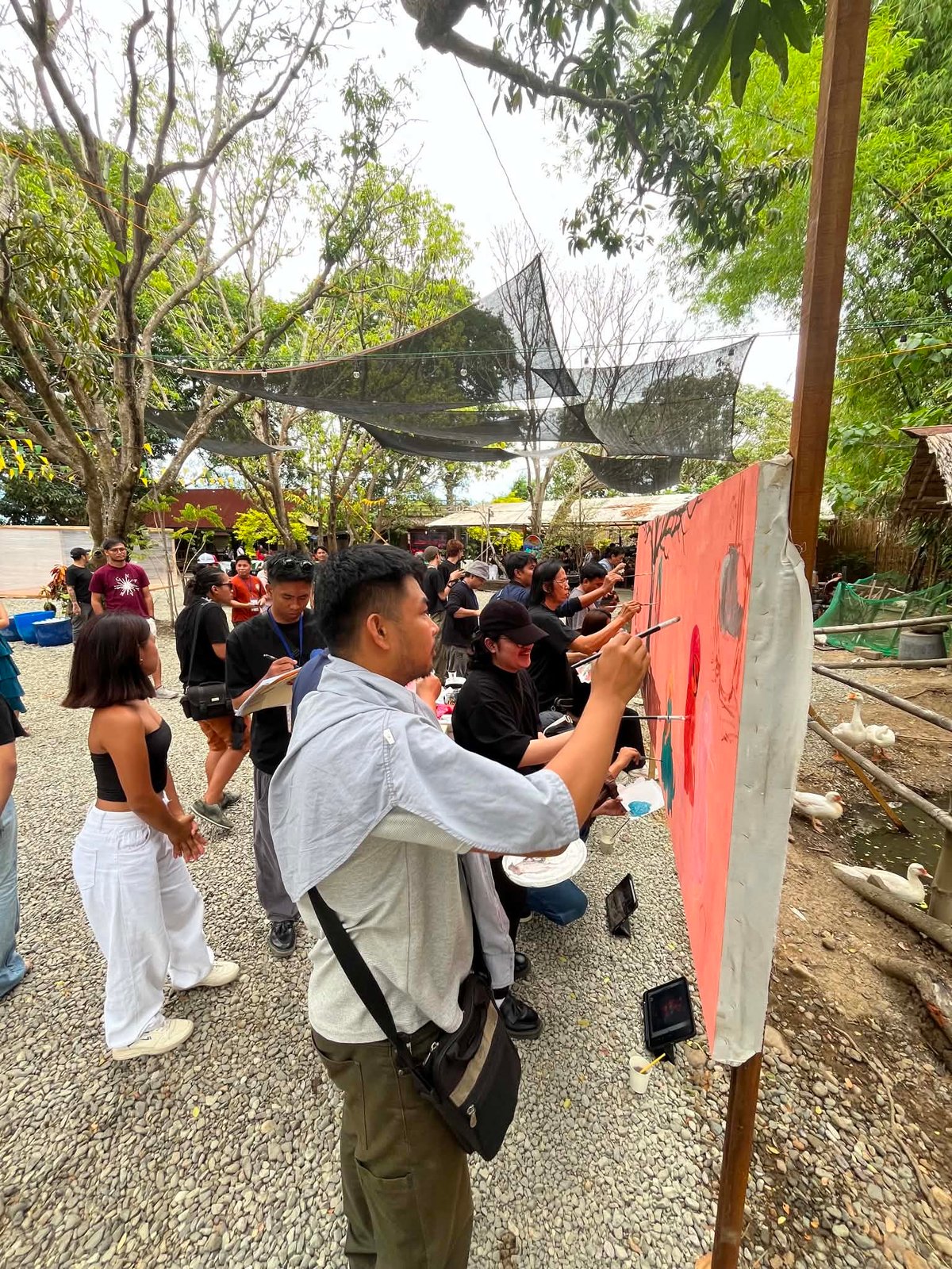 COLLABORATIVE mural during the festival.