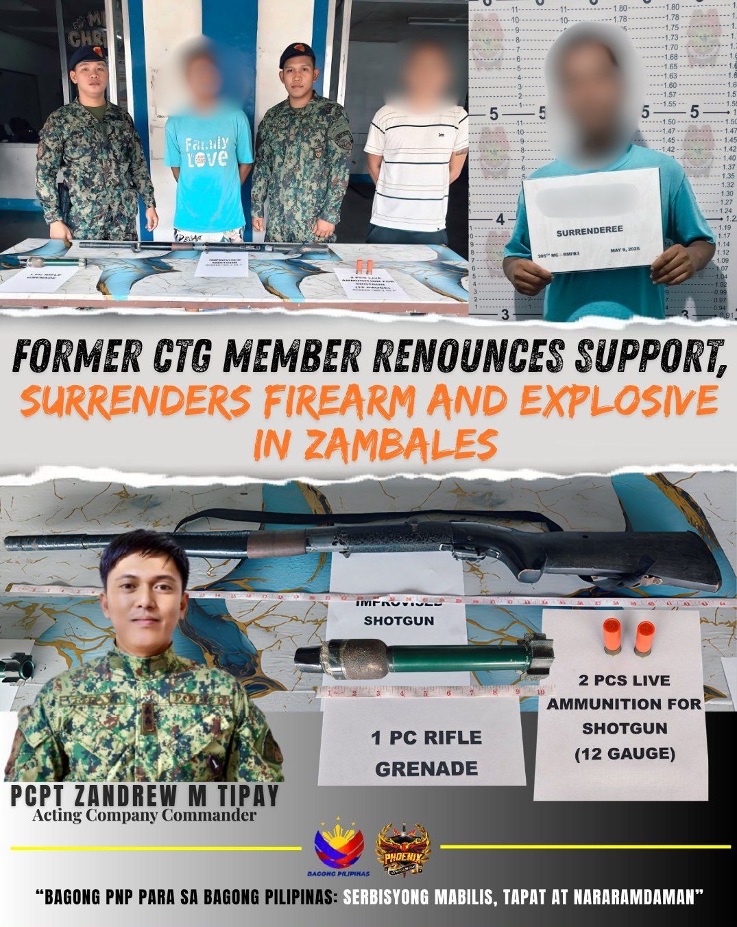 Ex-CTG member surrenders in Zambales