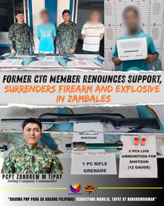 Ex-CTG member surrenders in Zambales