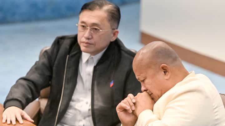 SENATOR Ronald ‘Bato’ Dela Rosa finds a consoling buddy in Senator Bong Go.