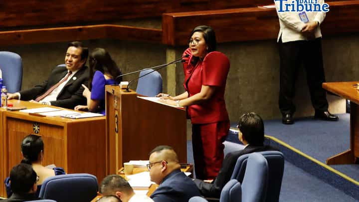 Batangas 2nd District Rep. Gerville Luistro during herdelivery of a speech to sponsor the Articles of Impeachment against Vice President Sara Duterte before the plenary of the House on Monday, 11 May.