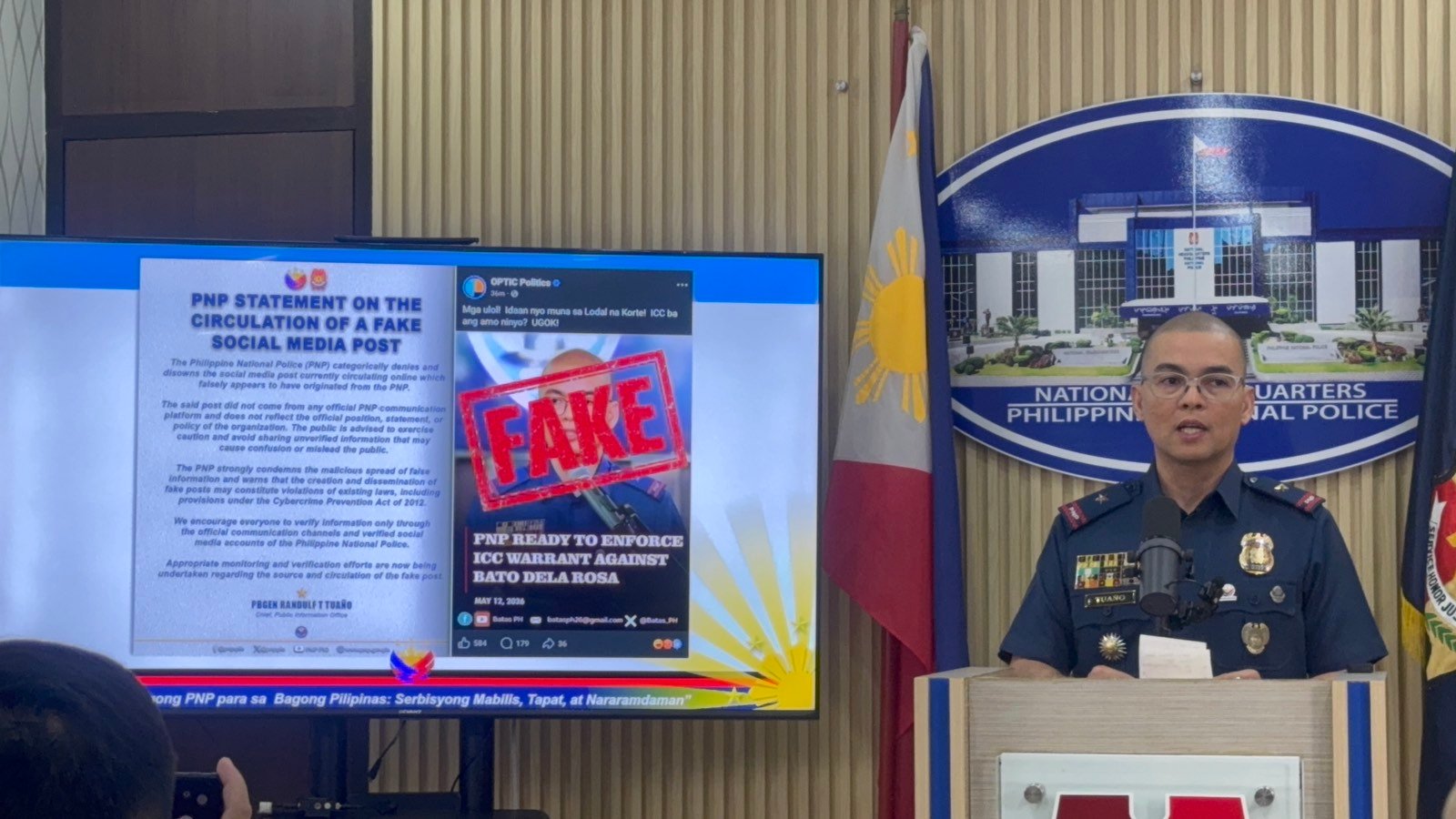 PNP lays down two routes for ICC arrest warrant vs Bato