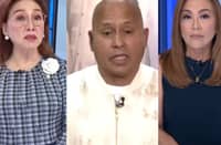 Mel Tiangco (left), Bato Dela Rosa (middle), Karen Davila (right)