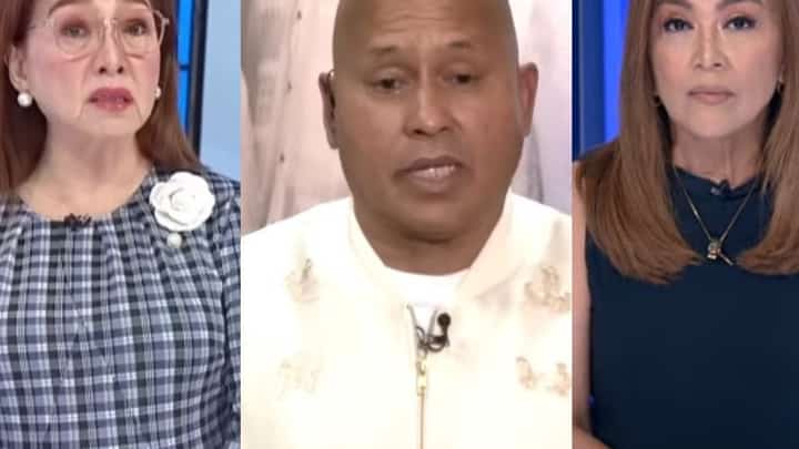 Mel Tiangco (left), Bato Dela Rosa (middle), Karen Davila (right)