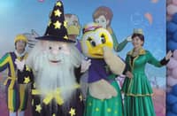 ELDAR the Wizard, Aruga, and Faerie Queen greet guests during Enchanted Kingdom’s month-long Mother’s Day celebration at Eldar’s Theater.