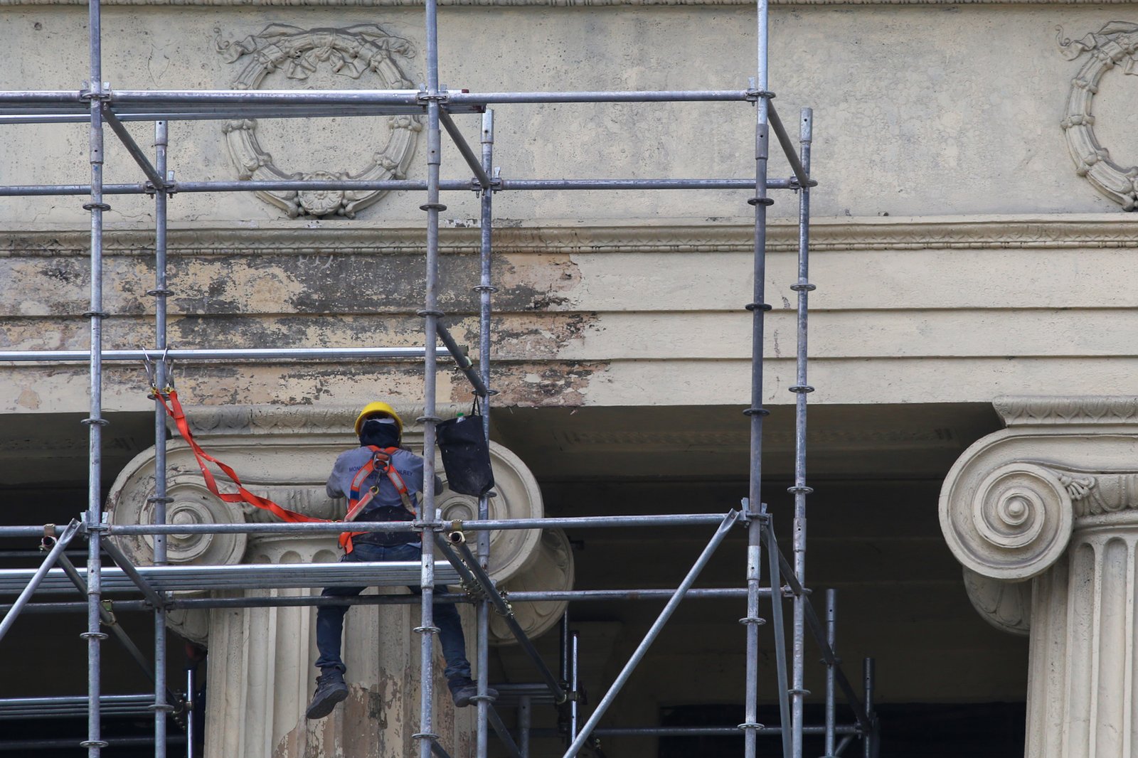 The Manila Central Post Office undergoes restoration in this photo taken on 15 May 2026. The neoclassical landmark was designed by Filipino architects Juan Arellano and Tomas Mapua, alongside American architect Ralph Harrington Doane, in 1926. The structure is being reborn after being gutted by a 30-hour fire on May 21, 2023.