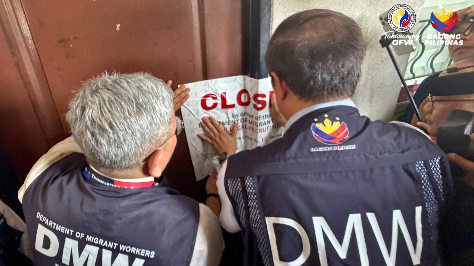 DMW shuts down Pasig travel agency over alleged illegal recruitment