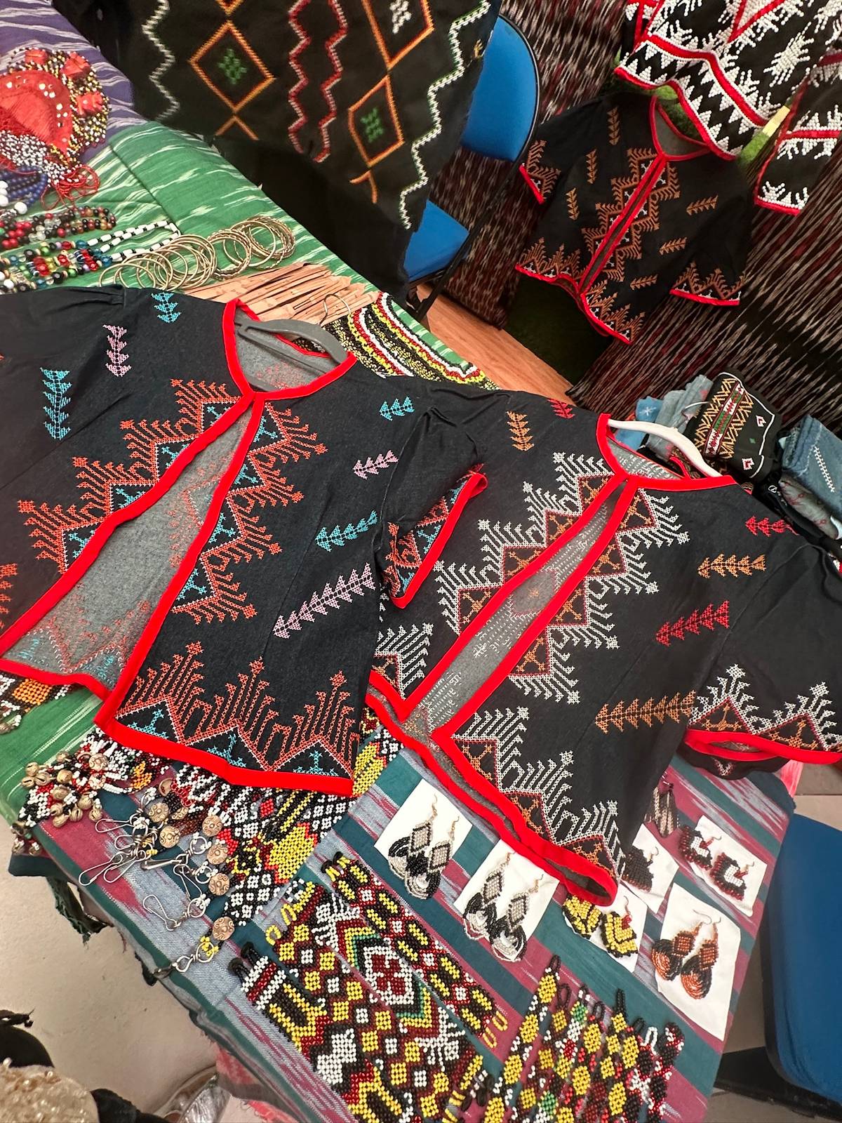 SOFT denim gets reimagined in these beautiful Tinalak embroidered short sleeve jackets by the Kenhulung Handicraft Federation.