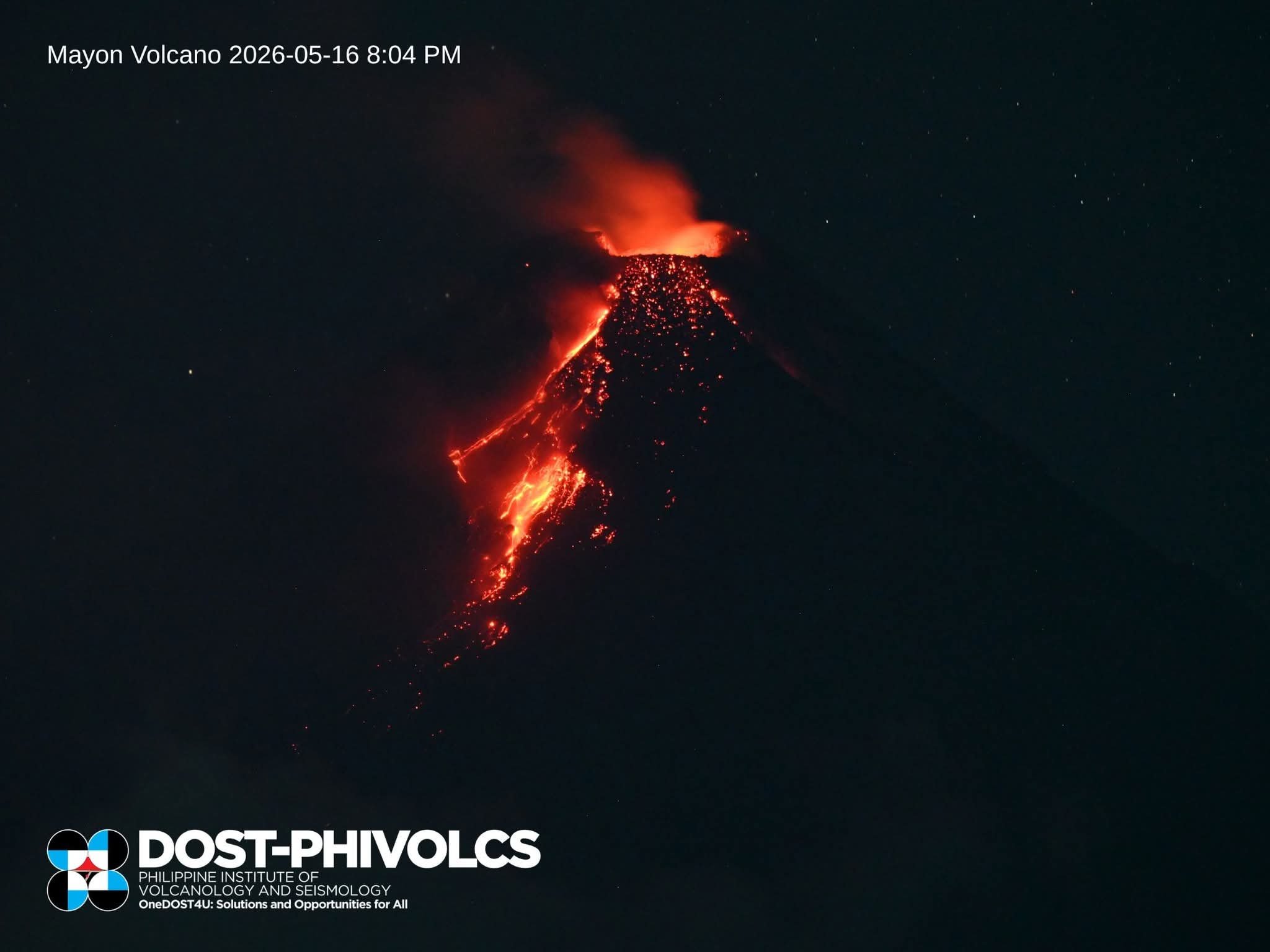 Mayon unrest intensifies; PHIVOLCS records rockfalls, pyroclastic flowsa