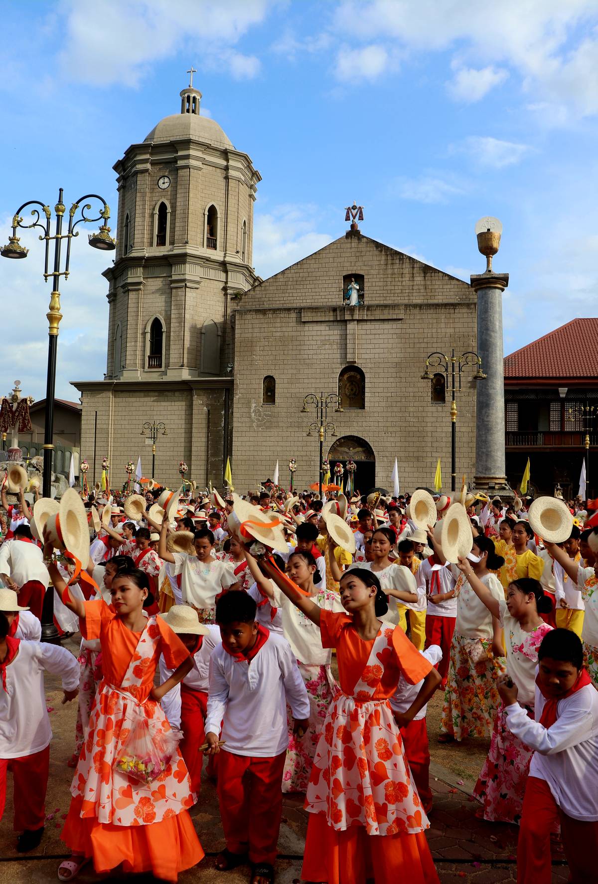 SUBLI dance greets the Holy Crosses as it arrives at the Immaculate Conception Parish Church.