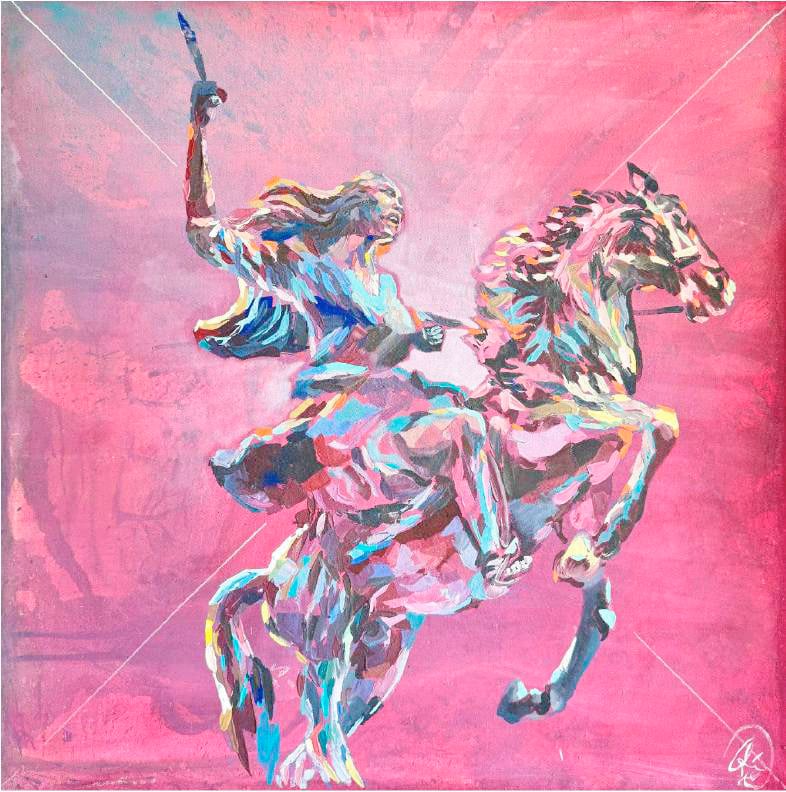 ‘GABRIELA Silang,’ 104 x 104 cm, acrylic on canvas, 2025.