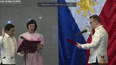 Jose Luis Montales took an oath today, 18 May, as the new Senate Secretary, following the resignation of Mark Llandro Mendoza.