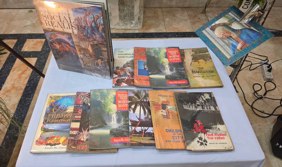 SEVERAL of his books on display during the wake on 17 May.