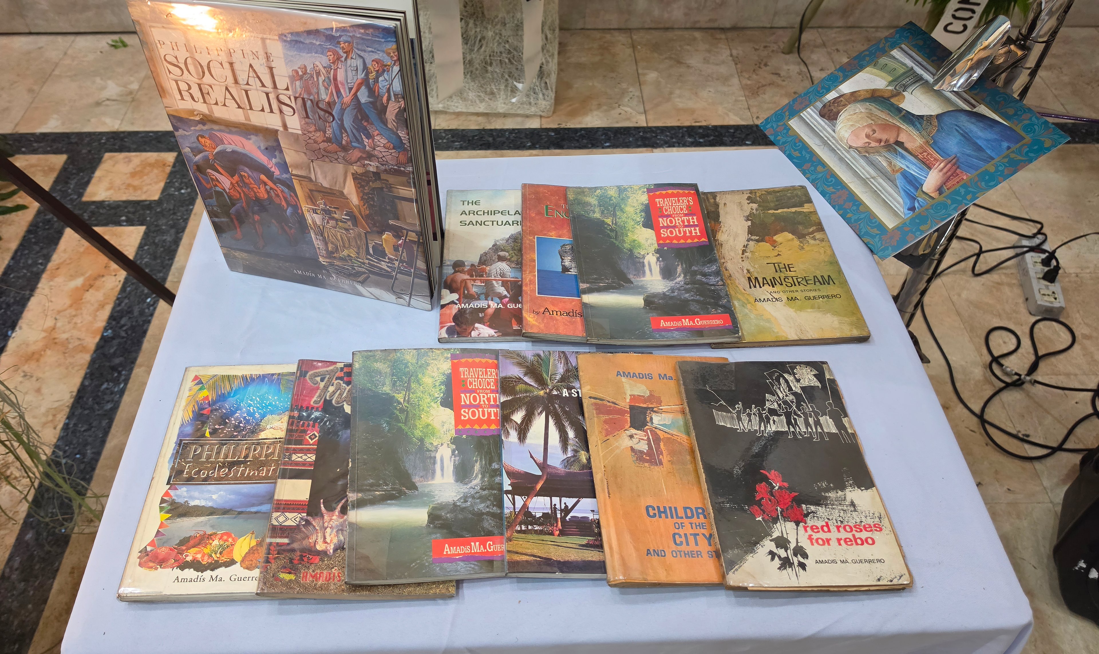 SEVERAL of his books on display during the wake on 17 May.