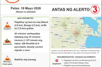 PHIVOLCS reports nine pyroclastic density current signals (uson), 428 rockfalls, volcanic earthquakes, and lava effusion at Mayon Volcano. Alert Level 3 remains due to intensified magmatic unrest and potential hazards including rockfalls, lava flows, and pyroclastic density currents.