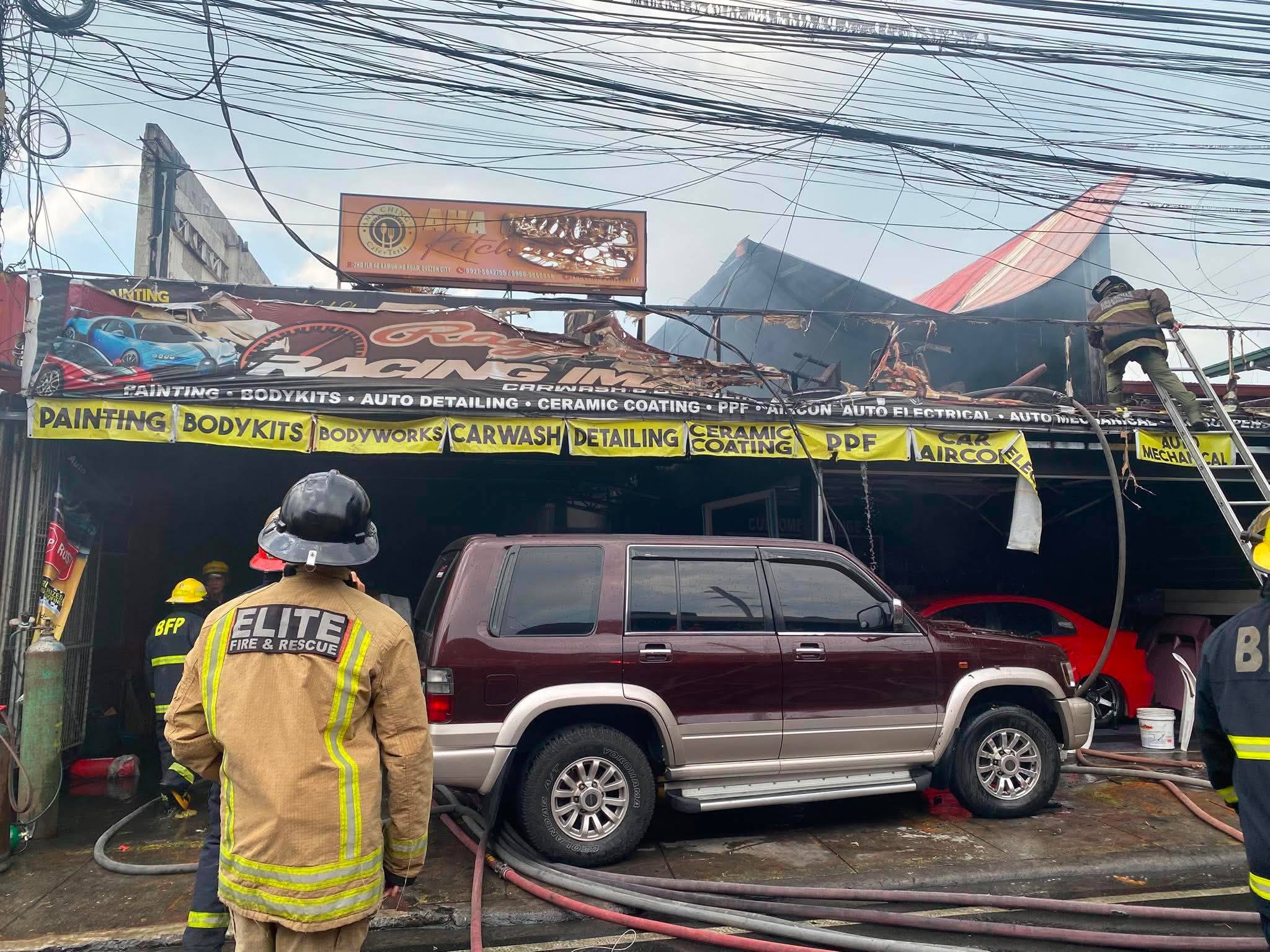 Detailing and carwash shop in Kamuning razed by fire