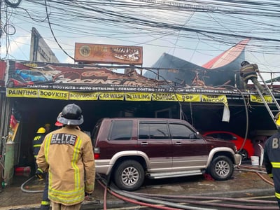 Detailing and carwash shop in Kamuning razed by fire