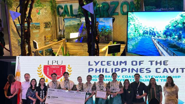 GATEWAY TO MANGROVE PARADISE: Lyceum of the Philippines - Cavite tourism team exhibited "Mangrove Magics: Smart, Sustainable and Community-led" as entry for the 2025 Tourism Start-Up Challenge by the Department of Tourism and Commission on Higher Education. The eco-tourism plan declared the regional winner for CALABARZON region during the awarding ceremony held Tuesday morning, 12 May, at Seda Vertis North, Quezon City. (TOP PHOTO BY: Sean Magbanua for the Daily Tribune, BOTTOM PHOTO COURTESY OF LPU-CAVITE College of International Tourism and Hospitality Management)
