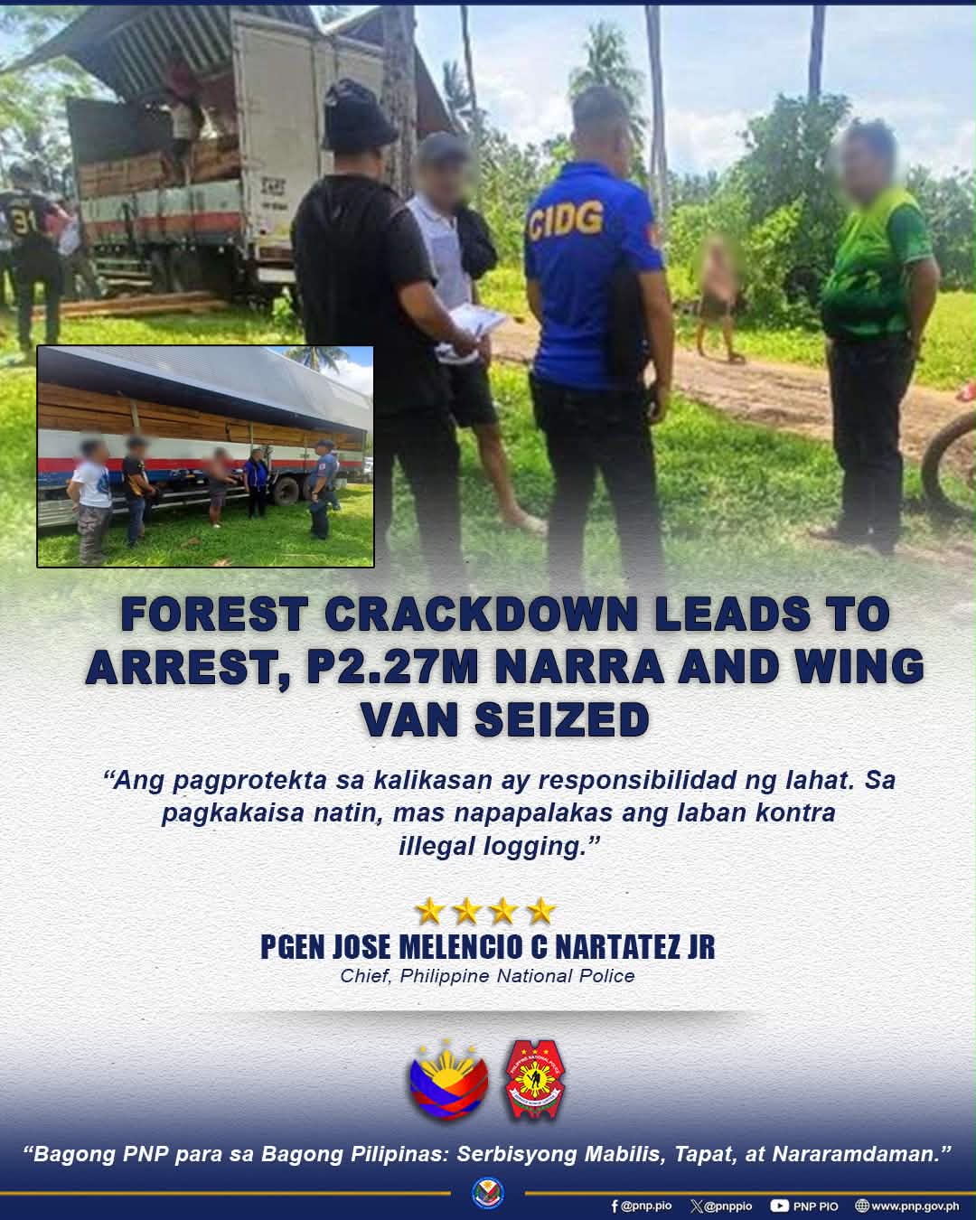 P2.27M Narra lumber, vehicle seized in Gingoog City