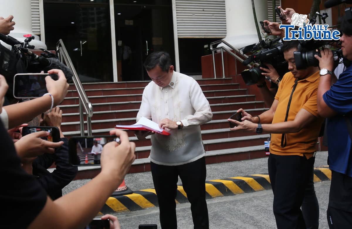 (May 19 2026) ACT Teachers Party-List, House Deputy Minority Leader Rep. Antonio Tinio submits documents against Davao City 1st District Representative Paolo 'Pulong' Duterte before the Office of the Ombudsman in Quezon City on Tuesday, May 19, 2026, in relation to alleged over 80 contracts amounting P4.44 billion flagged for irregularities along the Davao and Matina rivers from 2019 to 2022. Photo/Analy Labor