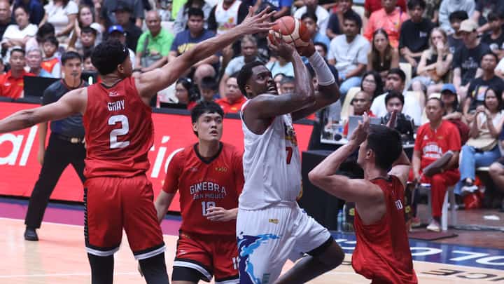 Jaylen Johnson and Rain or Shine escape Ginebra, 115-111, to take Game 1 of the PBA Season 50 Commissioner's Cup semifinals.