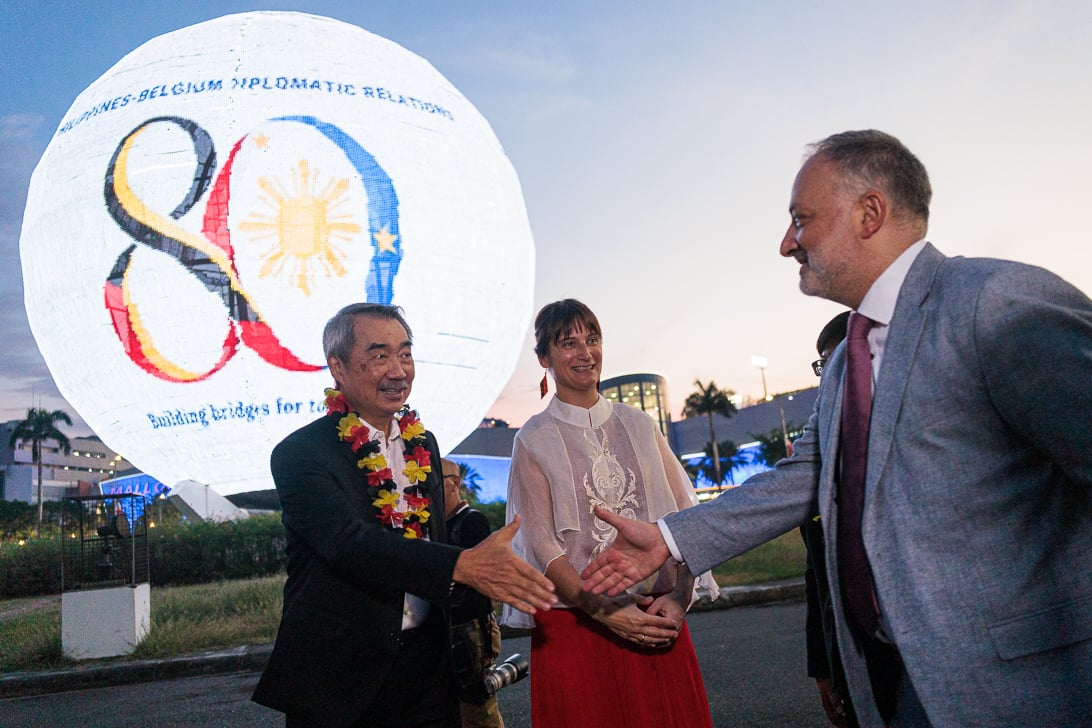 Belgian, Philippine officials light MOA Globe for Belgian Days launch
