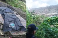 WEDNESDAY INCIDENT: A resident of Purok 8, Barangay New Carmen died after a trash slide occurred on Wednesday afternoon, May 20. The Davao City Police Office (DCPO), together with other agencies, continues search and retrieval operations for the two individuals still missing. (Photos from the Davao City Police Office)