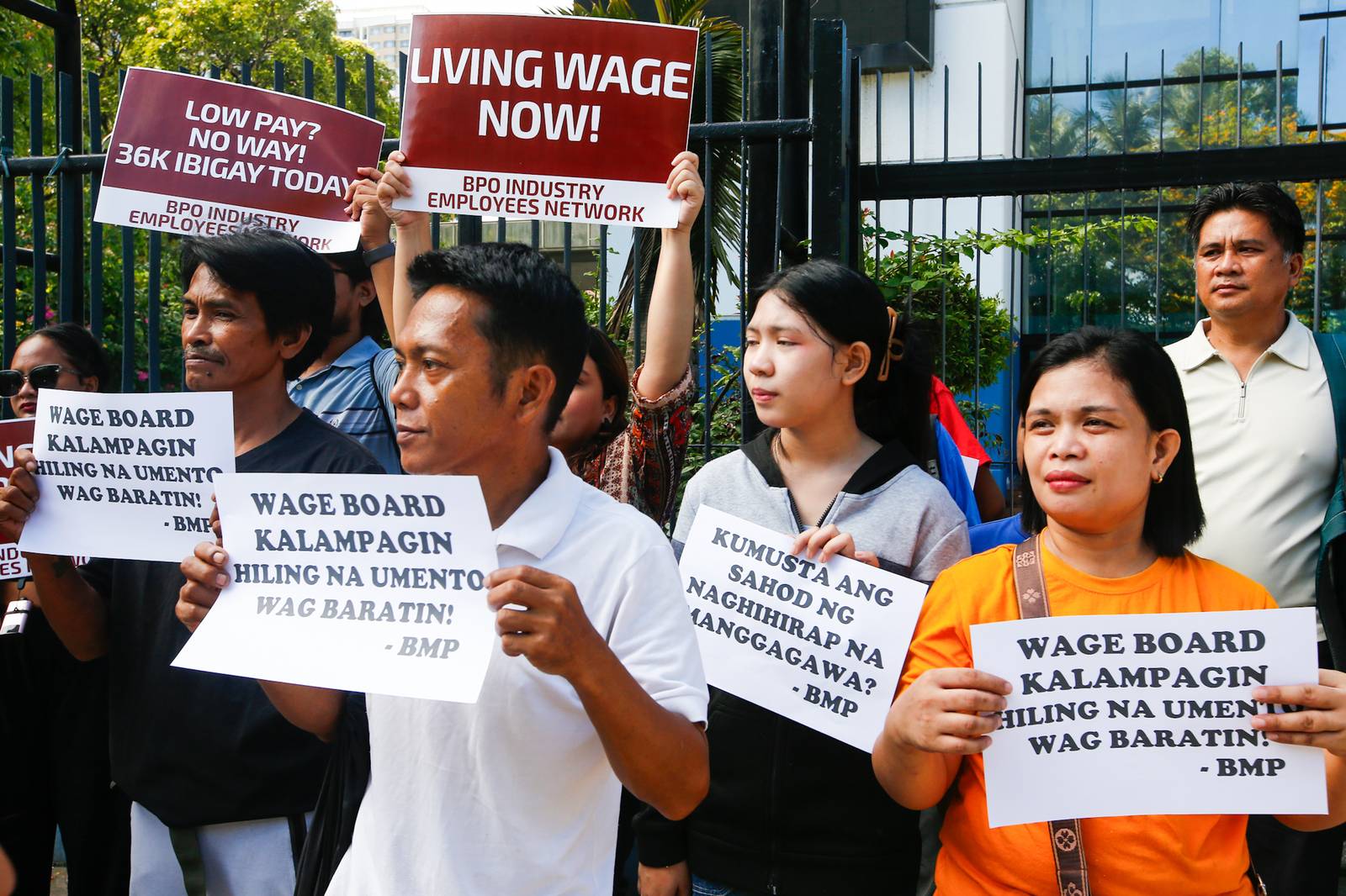 Members of the Unity of Workers for Wage Increase (UWIN) protest in front of the National Capital Region (NCR) Wage Board in Pasay City on 22 May 2026, demanding an immediate wage increase to meet the family living wage. The group emphasizes that current wage levels in the NCR are no longer sufficient to meet the minimum requirements of a decent standard of living, especially for workers supporting families.