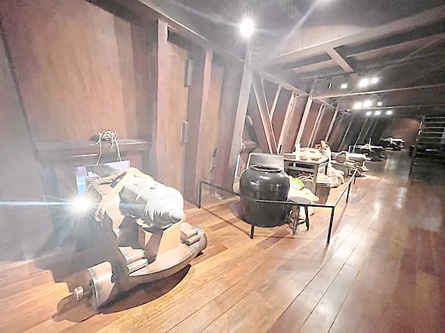 CANNONS and other recreated galleon ship contents.