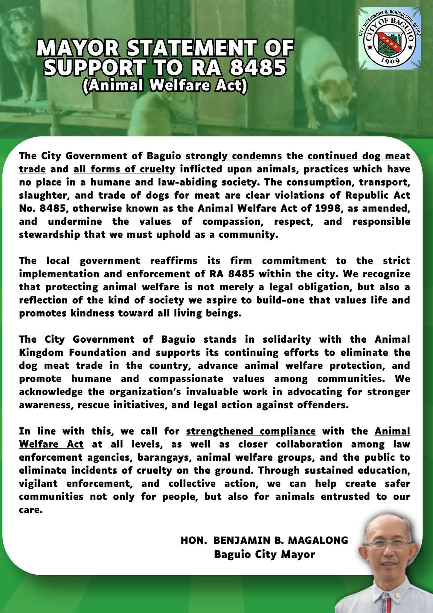 Baguio condemns dog meat trade