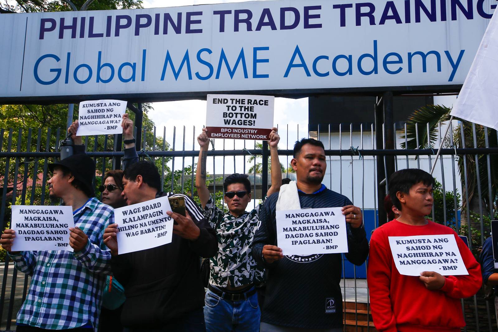 Members of the Unity of Workers for Wage Increase (UWIN) protest in front of the National Capital Region (NCR) Wage Board in Pasay City on 22 May 2026, demanding an immediate wage increase to meet the family living wage. The group emphasizes that current wage levels in the NCR are no longer sufficient to meet the minimum requirements of a decent standard of living, especially for workers supporting families.